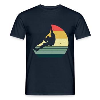 Mountaineering Climbing Gift Bouldering Retro Cool - Men's T-Shirt - navy - Front - AI Model Male 178 light (178cm)