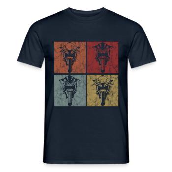 Moto moto moto rétro motocyclistes - T-shirt homme - marine - Devant - AI Model Male 178 light (178cm)
