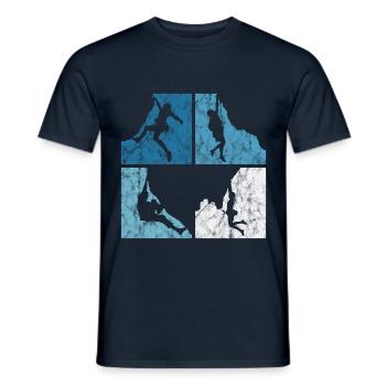 Mountaineering retro climbing bouldering mountain gift - Men's T-Shirt - navy - Front - AI Model Male 178 light (178cm)