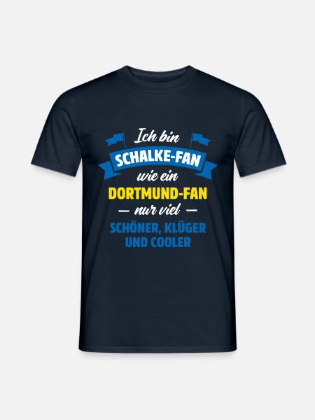 ICH BIN SCHALKE FAN | FUSSBALL | GESCHENK - Männer T-Shirt - Navy