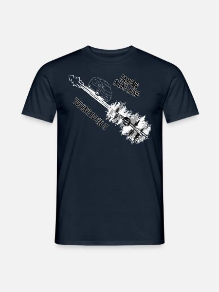 camping is like Music camping is like freedom - Mænd T-shirt - marineblå