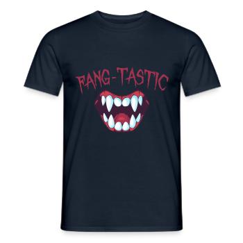 Vampire Fangs Shirt: Halloween Vampire Tshirt - T-shirt homme - marine - Devant - AI Model Male 178 light (178cm)