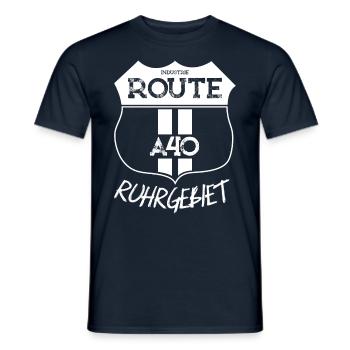 A40 Ruhrgebiet Route Industrie - Männer T-Shirt - Navy - Vorne - AI Model Male 178 light (178cm)