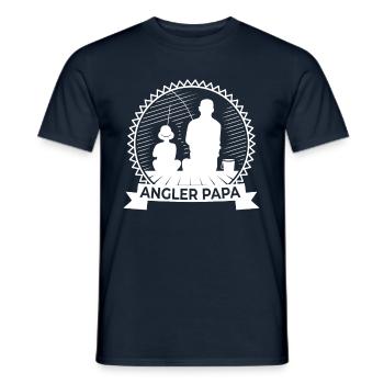 Angler Papa Fischen mit Sohn Tochter - Männer T-Shirt - Navy - Vorne - AI Model Male 178 light (178cm)