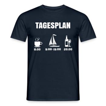 Seefahrer Tagesplan - Männer T-Shirt - Navy - Vorne - AI Model Male 178 light (178cm)