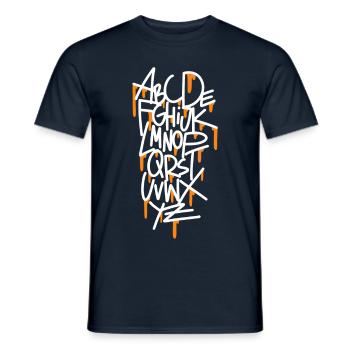 Idée cadeau alphabet - T-shirt homme - marine - Devant - AI Model Male 178 light (178cm)