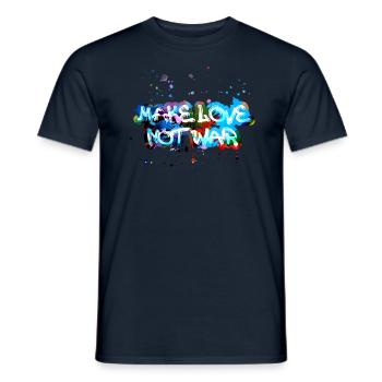 faire l’amour pas la guerre, typo rose, guerre, graffiti - T-shirt homme - marine - Devant - AI Model Male 178 light (178cm)