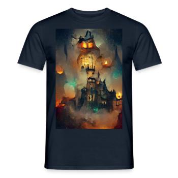 Horror House, Halloween Castle, Monster Castle, G - Men's T-Shirt - navy - Front - AI Model Male 178 light (178cm)