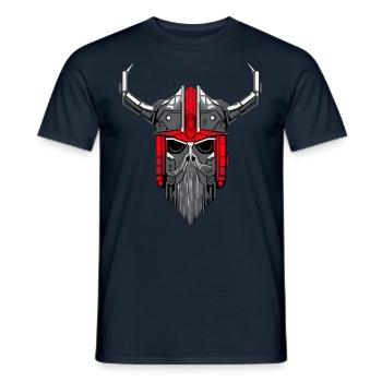 Cyborg Viking Skull - Männer T-Shirt - Navy - Vorne - AI Model Male 178 light (178cm)