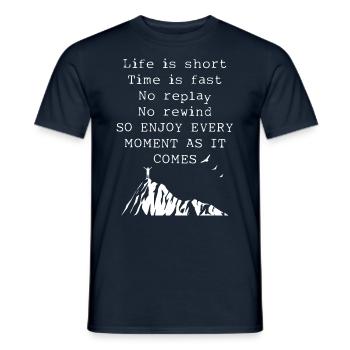 Genießen Sie jeden Moment Inspirierendes Leben Zitat Kunst - Männer T-Shirt - Navy - Vorne - AI Model Male 178 light (178cm)