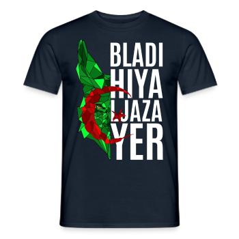 Bladi hiya ljazayer polygon fennec - Men's T-Shirt - navy - Front - AI Model Male 178 light (178cm)