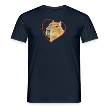 Capybara Coeur Capybara - T-shirt homme - marine - Devant - AI Model Male 178 light (178cm)