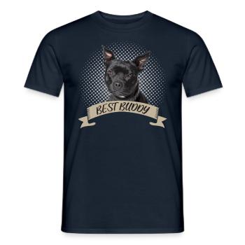 American Staffordshire Terrier Black - Men's T-Shirt - navy - Front - AI Model Male 178 light (178cm)