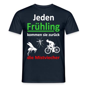 Jeden Frühling kommen sie zurück-Rennrad -Vers.2 - Männer T-Shirt - Navy - Vorne - AI Model Male 178 light (178cm)