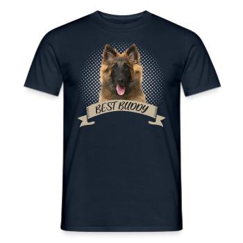 Tervueren Hund Bester Freund Hundeporträt - Männer T-Shirt - Navy - Vorne - AI Model Male 178 light (178cm)