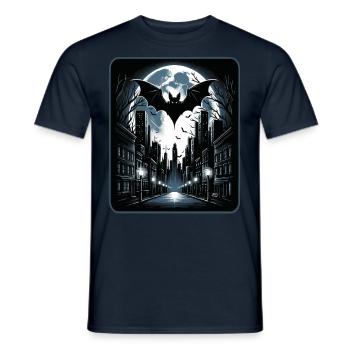 Fledermaus, Halloween, Vollmond - Männer T-Shirt - Navy - Vorne - AI Model Male 178 light (178cm)