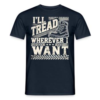 Bold Hiking Boot Tread Design for Adventure Seeker - Men's T-Shirt - navy - Front - AI Model Male 178 light (178cm)