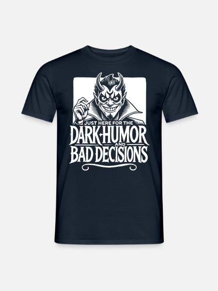 Schwarzer Humor und schlechte Entscheidungen Kantiges Teufelsdesign - Männer T-Shirt - Navy
