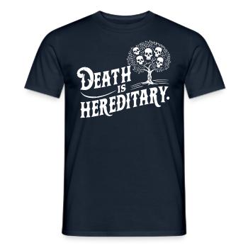 Death is Hereditary Dark Humor Skull Design - Men's T-Shirt - navy - Front - AI Model Male 178 light (178cm)