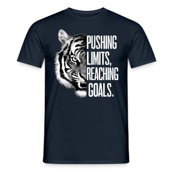 Pushing Limits Reaching Goals Motivational Tiger - Men's T-Shirt - navy - Front - AI Model Male 178 light (178cm)