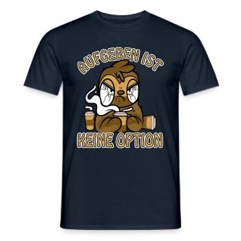 Kaffee aufgeben ist keine Option böses Faultier - Männer T-Shirt - Navy - Vorne - AI Model Male 178 light (178cm)