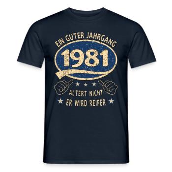 42. Geburtstag 1981 Guter Jahrgang - Männer T-Shirt - Navy - Vorne - AI Model Male 178 light (178cm)