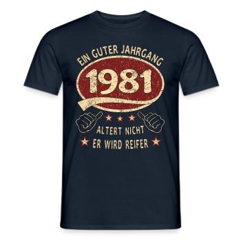 42. Geburtstag 1981 Guter Jahrgang - Männer T-Shirt - Navy - Vorne - AI Model Male 178 light (178cm)