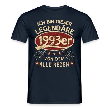 30. Geburtstag 1993 30 er Geburtstag - Männer T-Shirt - Navy - Vorne - AI Model Male 178 light (178cm)
