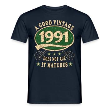 32nd Birthday 1991 32 Good vintage - Men's T-Shirt - navy - Front - AI Model Male 178 light (178cm)