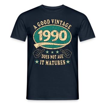 33rd Birthday 1990 33 Good vintage - Men's T-Shirt - navy - Front - AI Model Male 178 light (178cm)