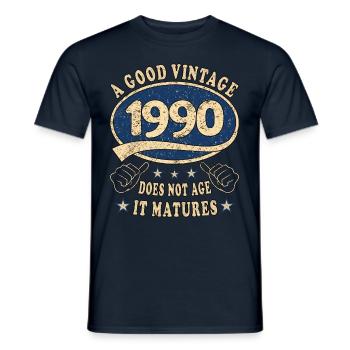 33rd Birthday 1990 33 Good vintage - Men's T-Shirt - navy - Front - AI Model Male 178 light (178cm)