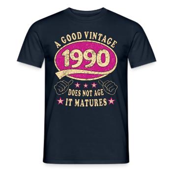 33rd Birthday 1990 33 Good vintage - Men's T-Shirt - navy - Front - AI Model Male 178 light (178cm)