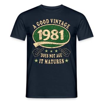 42nd Birthday 1981 42 Good vintage - Men's T-Shirt - navy - Front - AI Model Male 178 light (178cm)