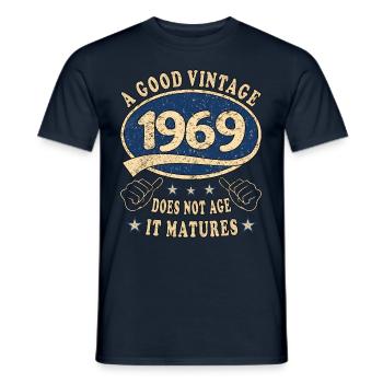 54. Geburtstag 1969 54er Guter Jahrgang - Männer T-Shirt - Navy - Vorne - AI Model Male 178 light (178cm)