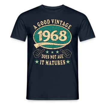55. Geburtstag 1968 55er Guter Jahrgang - Männer T-Shirt - Navy - Vorne - AI Model Male 178 light (178cm)