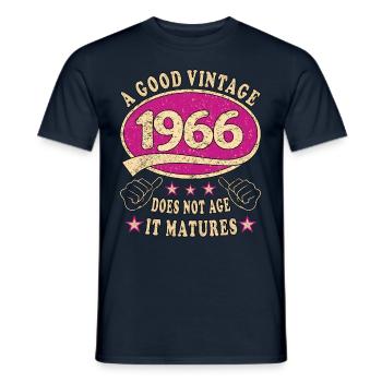 57. Geburtstag 1966 57er Guter Jahrgang - Männer T-Shirt - Navy - Vorne - AI Model Male 178 light (178cm)