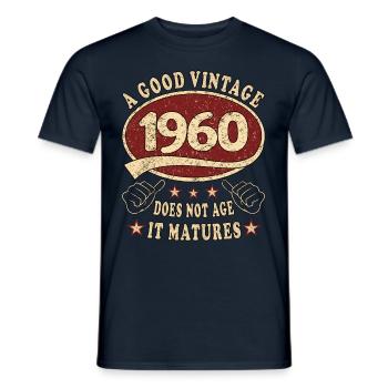63. Geburtstag 1960 63er Guter Jahrgang - Männer T-Shirt - Navy - Vorne - AI Model Male 178 light (178cm)