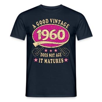 63. Geburtstag 1960 63er Guter Jahrgang - Männer T-Shirt - Navy - Vorne - AI Model Male 178 light (178cm)