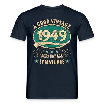 74th Birthday 1949 '74 Good vintage - Men's T-Shirt - navy - Front - AI Model Male 178 light (178cm)