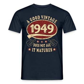 74th Birthday 1949 '74 Good vintage - Men's T-Shirt - navy - Front - AI Model Male 178 light (178cm)