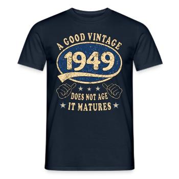 74th Birthday 1949 '74 Good vintage - Men's T-Shirt - navy - Front - AI Model Male 178 light (178cm)