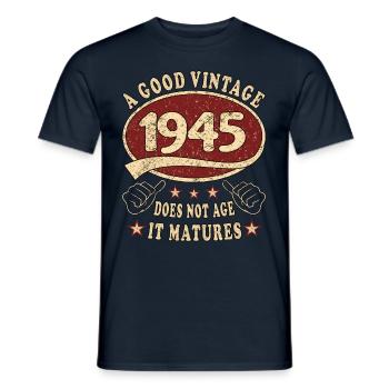 78ème Anniversaire 1945 '78 Bon Millésime - T-shirt homme - marine - Devant - AI Model Male 178 light (178cm)
