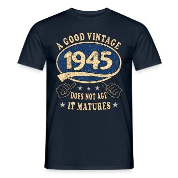 78ème Anniversaire 1945 '78 Bon Millésime - T-shirt homme - marine - Devant - AI Model Male 178 light (178cm)