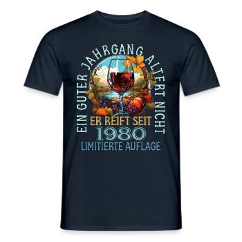 43. Geburtstag 1980 43er Guter Jahrgang - Männer T-Shirt - Navy - Vorne - AI Model Male 178 light (178cm)