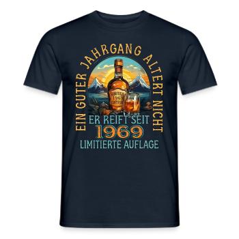 54. Geburtstag 1969 54er Guter Jahrgang Whisky - Männer T-Shirt - Navy - Vorne - AI Model Male 178 light (178cm)