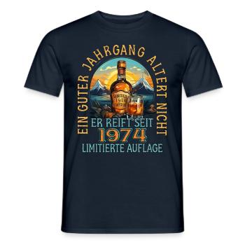 49. Geburtstag 1974 49er Guter Jahrgang Whisky - Männer T-Shirt - Navy - Vorne - AI Model Male 178 light (178cm)