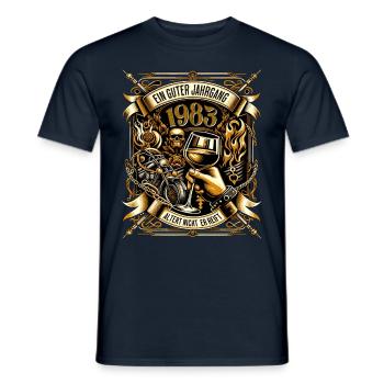 1983 Geburtstag Biker Ein Guter Jahrgang Altert - Männer T-Shirt - Navy - Vorne - AI Model Male 178 light (178cm)