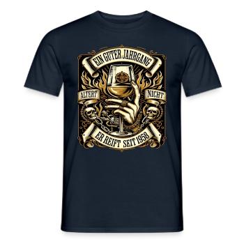 1958 Geburtstag Biker Ein Guter Jahrgang Altert - Männer T-Shirt - Navy - Vorne - AI Model Male 178 light (178cm)