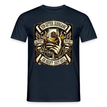 1973 Geburtstag Biker Ein Guter Jahrgang Altert - Männer T-Shirt - Navy - Vorne - AI Model Male 178 light (178cm)