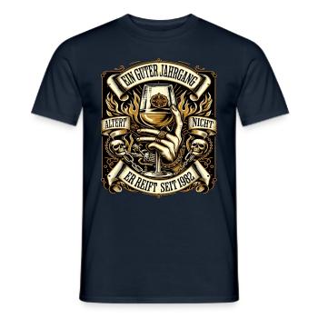 1982 Geburtstag Biker Ein Guter Jahrgang Altert - Männer T-Shirt - Navy - Vorne - AI Model Male 178 light (178cm)